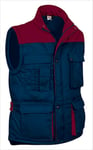 Gilet Doudoune De Travail Sans Manches - Homme - Ref Thunder - Bleu Marine Rouge Bordeaux