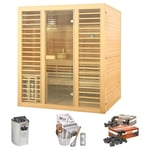 Holls - Sauna Neptune 4 places Holl's - Pack accessoires Premium pour sauna traditionnel Seau & Louche + Hygro/Thermomètre