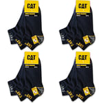 CAT Caterpillar 12 Pairs WORK SNEAKERS Sneaker Socks Socquettes de travail basse Taille Chaussettes de baskets Chaussettes de travail hommes Chaussettes d'affaires bas 39-50 (47-50, 12 Pairs Bleu)