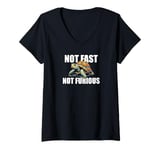 Womens Not Fast Not Furious. Fun Slow Reptile Tortoise Carapace V-Neck T-Shirt