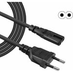 Cable Alimentation C7 2 Broches ps5 ps4 ps3, 1.5m Cordon d'alimentation Secteur Bipolaire pour imprimante HP Canon, TV Samsung, Xbox, AC Power Câble