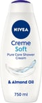 NIVEA Care Shower Creme Soft (750ml) Caring Shower Body Cream Enriched with Alm