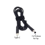 Câble de charge USB Type C PD,adaptateur secteur CC,convertisseur de prise vers 13 prises mâles,Lenovo,Bali,Dell,Hp,chargeur d'ordinateur portable - Type 7.4-5.0 For HP