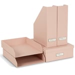 Stort kontoroppbevaringssett Dusty Pink 5 deler Bigso Box of Sweden