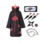 Akatsuki cape anime robe halloween cosplay lång cape set om 10 st M