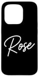 Coque pour iPhone 15 Pro Rose Nom Femme Mignon Fille Élégante Femme Amour Manuscrite