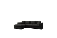 Camior Sofa med Divan 3-seter - Svart sjeselong