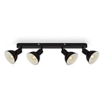 BRILONER Leuchten Retro Ceiling Light, 4-Bulb Retro Ceiling Light, Ceiling Spotlight E14, Adjustable, Black and White, 550 x 140 x 60 mm