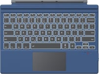 Qwerty Clavier Compatible Avec Surface Pro 7+/ 7/6 /5E Gén (2017)/ 4/3/Pro Lte, Clavier Rétroéclairé Bluetooth 3.0 Sans Fil Avec Pivot Rotatif Tactile Slim, Batterie Au Lithium Intégré, Indigo