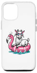 iPhone 13 Pro Funny Goat On Flamingo Floatie Summer Vibe Pool Party Case