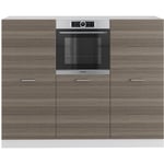 Bloc cuisine R-Line, gris noble/blanc, 180 cm sans plan de travail Vicco