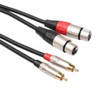 Cable audio double RCA male vers double XLR femelle cuivre pur 1,8/3 m ligne de conversion audio, 3 m