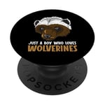 Just a boy who loves Wolverines Wolverine PopSockets Adhesive PopGrip