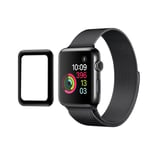 FILM VERRE TREMPE AVEC VENTOUSE APPLE WATCH SERIE 1 ET 2 ET 3 42MM CONTOUR NOIR