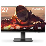 KOORUI 27 Inch FHD Monitor, Computer Monitor(1080P, 100HZ, HDMI+VGA, 99% SRGB, 4ms Response, Eye Care) Virtually Borderless Design Display Monitor