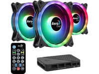 Aerocool Duo 12 Pro, Fan, 12 Cm, 1000 Rpm, 19,7 Db, 33,4 Cfm, Svart