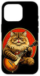 iPhone 16 Pro Cat playing guitar vintage old school Rock Fan cat Lover Case