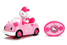 Jada - Hello Kitty - Voiture Radio Commandée Décapotable + 1 Figurine Amovible - Effets Lumineux - 253244000