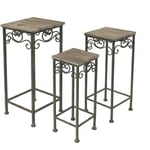 Dandibo - Tabouret à fleurs Métal Angulaire 56, 64, 72 cm Porte-fleurs 11134 Table d'appoint Porte-plantes Support en bois Colonne à fleurs