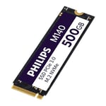 Philips Disque Dur Interne Solid State M.2 M140 - NVMe PCIe Gen3 500 Go (2280), pour PC de Bureau et Portables, pour l'édition Graphique et vidéo, Le Jeu, Lecture 3500 Mo/s, écriture 2800 Mo/s