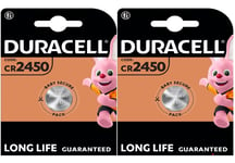 2x Duracell CR2450 Battery 3V Lithium Coin Cell DL2450