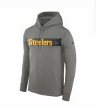 Nike NFL Pittsburgh Steelers Thermal Hoodie Sz 2XL Grey Orange Black 906588 063