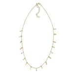 Duran Exquse - Collier ras du cou Pearl, mini perles et placages rectangulaires martele, doré, 38 + 5 cm, Mediano, Argent, Perle