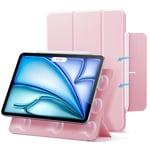 ESR Coque Magnétique pour iPad Air 11 Pouces M2 (2024), Air 6/5/4(2022/2020), iPad Pro 11 2018, Fixation Magnétique, Veille/Réveil Auto, Couverture Fine et Soyeuse, Série Rebound, Rose