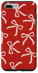 iPhone 7 Plus/8 Plus Coquette Aesthetic Pink Bows on Red Pattern Ribbons Case