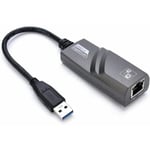 USB Ethernet 3.0 - RJ45 -sovitin, joka tarjoaa 1000 Mbps LAN-verkkoyhteyden, yhteensopiva Windows 10/8.1/8/7/Vista/XP, Mac OS 10.6 ja uudempien sekä Linuxin kanssa.