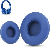 Coussinets de Rechange pour Casque Beats Solo 2 & 3 sans Fil/Filaire, Coussinets d'oreille en Cuir protéiné de qualité supérieure avec Kits de Montage- Bleu