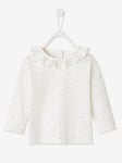 Top with Frill on the Neckline, for Baby Girls dark blue/print