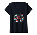 Womens The Smurfs Christmas We Wish You A Smurfy X-Mas V-Neck T-Shirt