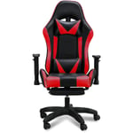 Jopassy - Chaise de jeu Chaise Gaming Ergonomique Fauteuil Gamer Chaise de bureau chaise gamer Racing Chaise pivotante Réglable Noir/Rouge