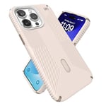 Speck iPhone 15 Pro Max Case - ClickLock No-Slip Interlock, Built for MagSafe, Drop Protection Grip - Soft Touch 6.7 Inch Phone Case - Presidio2 Grip Bleached Bone/Heirloom Gold/Hazel Brown