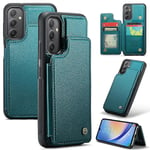 CASEME C22-serie för Samsung Galaxy A34 5G-fodral glänsande RFID-blockerande lädertelefonfodral Green