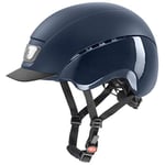 uvex Elexxion Pro - Casque d’équitation Solide pour Hommes et Femmes - Réglage de la Taille Individuel - Ventilation Optimale - Blue Matt-Blue Shiny - 54-55 cm