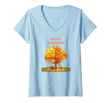 Womens Apple Tree Picking Season Fall Autumn Harvest V-Neck T-Shirt