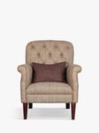 Tetrad Flynn II Armchair, Bracken with Brompton Tan Leather Piping