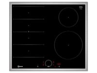 NEFF T66SHE4L0 N70 Plaque de cuisson à induction autonome en vitrocéramique 60 cm de large, Twist Touch, Flex Induction, Home Connect, Smart Hood Automatic, Encastrée, Noir