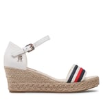 Espadrillos Tommy Hilfiger Mid Wedge Corporate FW0FW07078 Écru