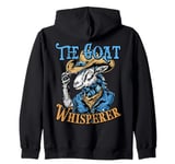 Goat Whisperer Retro Cowboy Humor Western Goat Lover Man Zip Hoodie