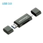 Vention-Lecteur de carte Mini SD OTG,USB 3.0 2.0 Micro USB 3.0 2.0 à Type C,carte mémoire Micro SD TF,lecteur de carte pour ordinateur portable PC - Type USB 3.0 card reader