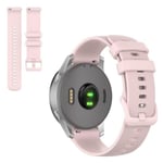 Garmin Venu 2S / Vivoactive 4S / Vivomove 3S yksivärinen ranneke - Pinkki Pink