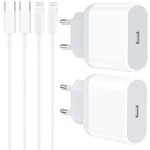 Lot de 4 chargeurs de Rechange Rapides 20 W pour iPhone 14 13 12 11 Pro Max Plus Mini SE XS XR X 8 7 6, AirPods, iPad, câble et Prise USB C Rapide Charge 3FT tête Murale Courant Chargeur