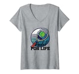 Womens Padel For Life Paddle Tennis Paddel Racquet Ball V-Neck T-Shirt