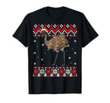 Emu Bird Santa Hat Men Women Kids Ugly Christmas Light T-Shirt