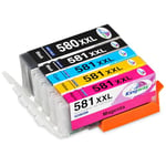 KINGWAY 580XXL 581XXL Ink Cartridges for Canon PGI-580 CLI-581 PGI-580XL CLI-581XL Ink for Canon Pixma TR8550 TR7550 TS705 TS6150 TS6151 TS6250 TS6251 TS6350 TS8350 TS8351 TS9550 TS8352, 5 Pack