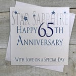 White Cotton Cards "Star Sapphire Happy 65th Anniversary with Love on a Special Day Carte Faite à la Main