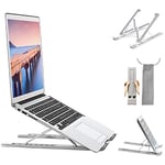 Adjustable Laptop Stand for Desk Portable, foldable Aluminum Ventilated Laptop Holder Riser for MacBook Pro Tablet Ipad Stand, 7 Height, 10-17 inch Notebook Tablet